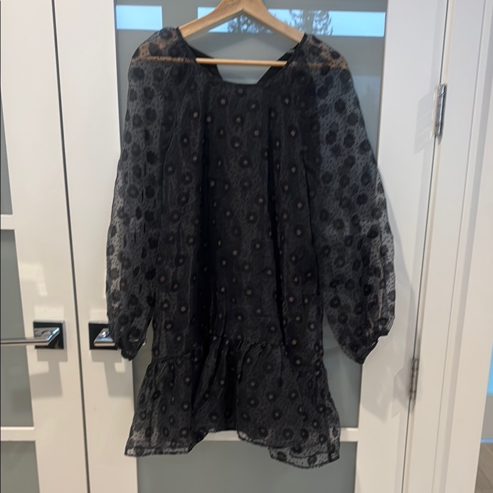 Black Sheer Floral Dress